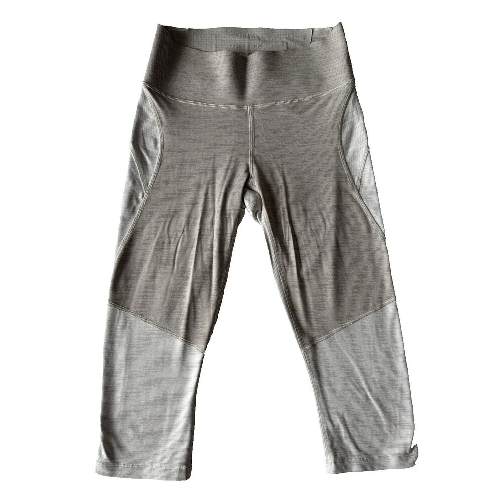 Outdoor Voices Leggings Womens Small Gray Beige Kneecap Cropped Yoga Workout